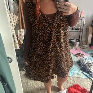 SHEIN Leopard Print Long Sleeve Dress